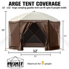 12 X 12 Ft Pop Up Screen Tent 6-sided Instant Gazebo Camping Canopy Shelter
