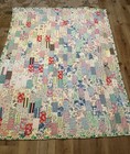 Vintage Handmade Feed Sack Patchwork Quilt Cotton Farmhouse Cottagecore