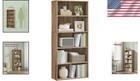 Elegant 5-tier Adjustable Bookshelf - Stylish Open Storage  Camel Brown 9 4x23 6