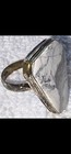 Spooky White Howlite Sterling Silver Coffin Ring Gray Size 9 Beautiful Look 