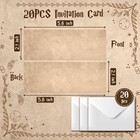 20 Pcs Invitation Card School Express Train Ticket Birthday Invite With Envelope