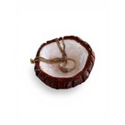 Handmade Clay Coconut Trinket Dish  Ring Holder  Boho Decor  Small Catchall