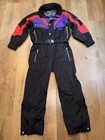 Marker Ski Suit One Piece Snowsuit Jumpsuit Snow Bib Jumpsuit Retro Womens Large