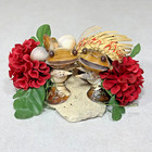 Puerto Rico Souvenir Seashell People Couple Shell Art Faux Flowers Rock Display