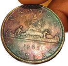 Beautifully Aged Toned Coin-1965 80  Silver Canadian Canada Silver Dollar