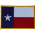 Texas   Flag Gold Boarder   Sew On Iron On Embroidered Patch  3  X 2 