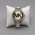 Michael Kors Parker Womens Watch 39mm Gold Tone Crystals New Battery 6 75 
