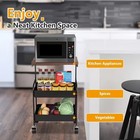 3 Tier Metal Rolling Kitchen Cart Mobile Storage Shelf Pantry Organizer Rack
