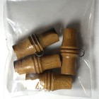 4 Long Wood Buttons With Metal Loop For Jacket 1 2  Vintage Vn