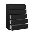 Handlefree Contemporary Bedroom Furniture College Living 5 Drawer Chest Black