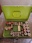 Vintage Sewing Wil-hold Tc68 Thread Caddy 1970 s Green Carrying Case 
