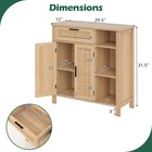 Buffet Sideboard W rattan Woven Doors   Drawer Adjustable Shelf   Open Cubbies