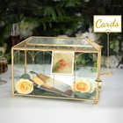 Glass Wedding Card Box With Lock 12 6x5 9x9 Golden Keepsake Ripprovt