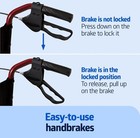 Red Lightweight Folding Transport Chair With Hand Brakes  12  Wheels    