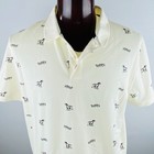 Club Room Mens English Setter Hound Dog Print Pale Yellow Polo Shirt  Xxl  