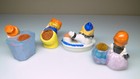 Vintage 30s-40s Japan Pincushions Deco Clown Whimsical People 4pc Lot