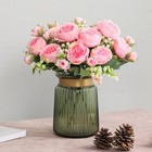 Artificial Pink Peony Flower Bouquet 5 Large Heads 4 Buds Wedding Home Decor