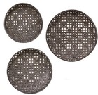 Woven Tobacco Baskets Brown Set Of 3 Wall Decor Hanging