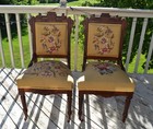 Antique Victorian Era Eastlake Parlor Chairs Late 19th Century Carved Set Of 2