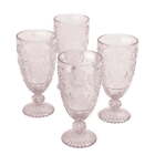 Glass14 7-ounce Rose Tea Goblets Vintage Drinking Glasses Event Party Set Of 4