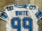 Game Worn Detroit Lions Signed Reebok Rbk Dewayne White Nfl Jersey Used 48