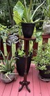 Vintage Solid Wood Pedestal Plant Stand 39 5   h