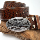 Vintage 1991 Remington Rifle 175th Anniversary Buckle On Saddle Leather Belt