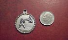 Vintage Martial Arts Medal Fob Pendant Silver-tone Action Combat Image  italy 
