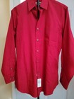 Nwt Van Heusen Red Fitted Poplin Wrinkle Free Button Down Shirt 15 5 32 33
