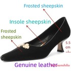 Fashion Women Low Heel Pumps Pointed Toe High Heels Work Dress Shoes Footwear
