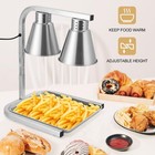 French Fry Warmer Fries Station Countertop Food Heat Lamp For Chips Double-bulbs