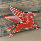 Vintage 12x9 5 mobiloil Mobilgas Pegasus Horse Gasoline Porcelain Motor Oil Sign