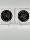 1992 Shaquille O   neal Nba Draft Rookie Silver Round 1 Oz  999 Fs  set Of 2  Op