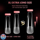 Krofaue Extra Long Coffin Nail Tips - 240pcs Full Cover Coffin Fake Nails 12 
