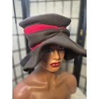 Steampunk Black Red Felt Top Hat Vintage Watch Parts Clock Face Mad Hatter