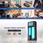 18650 Battery Charger 2 Bay Battery Charger With Smart Lcd Display Fast Charge F