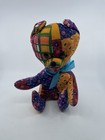 Vintage 1970s Plaid Pattern Plush Bear Stuffed Animal 11    