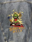 Rare 90s Marvin The Martian Embroidered Denim Jacket Warner Bros Looney Tunes Xl