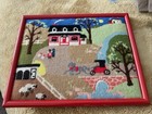 Vintage Needlepoint Framed Picture 9 3 4    X 8 3 4   