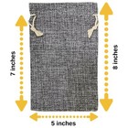 50 Gray Burlap Bags With Drawstring  5x8 Inch  5x7 Internal  Gift Bag Bulk Pa   