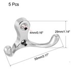 Dual Prong Coat Hooks Wall Mounted Utility Bag Hook 30mm X 55mm X 29mm 5pcs