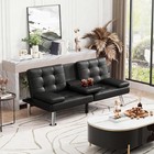 Convertible Leather Recliner Futon Couch For Apartment Living Room Office