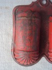 Antique Primitive Red Painted Tin Wall Mount Double Match Holder Striker Safe