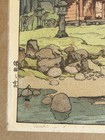 Japanese Woodblock Print  Hiroshi Yoshida Temple In The Woods