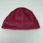 The North Face Size Youth junior M Hot Pink W  Silver Logo Fleece Beanie Hat Euc