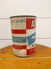 Vintage Atlantic Aviation Motor Oil Can 1 Quart Metal Philadelphia Pa Empty
