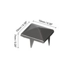 100 Pcs Pyramid Rivets For Clothing  10mm 4-jaw Square Rivets  Black