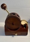 Vintage Cigar Savor 3-in-1 Tabletop Cigar Cutter V-cuts-hardwood  Brass   Metal