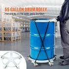 55 Gal Drum Dolly Heavy Duty Barrel Cart 1250lbs With Swivel Casters Steel