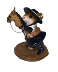 Wff Wee Forest Folk Clippity Clop M-290  girl  Mouse In Black   Hobby Horse Fun
